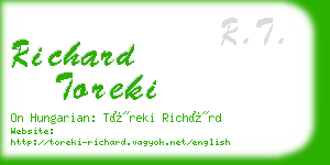 richard toreki business card